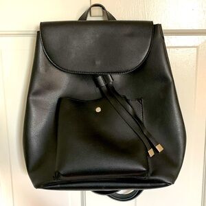 New York & Co Vegan Leather Backpack in Black
